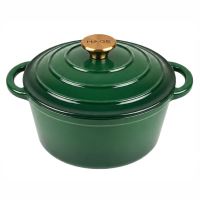 Hrniec liatinový smaltovaný HAGE 4 l zelený 24 cm s pokrievkou