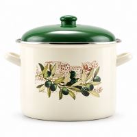 Veľkoobjemový smaltovaný hrniec s pokrievkou Bonyhádi 8,6 l, 24 cm – biela Oliva