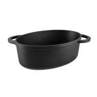 Extra veľký liatinový pekáč 2v1 oválny 7,5 l (37,5 cm) s írskymi ušami – multifunkčný set s panvicou (2)