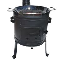 Kotlíkový set Párty 3 v 1, čierna kotlina 50 cm a smaltovaný kotlík 30 L s pokrievkou (2)