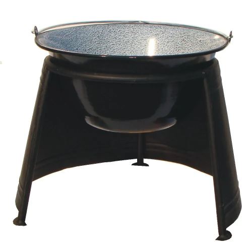 Set závetrie plameňa 33 cm a smaltovaný kotlík 13 l, veľká súprava pre vonkajšie hodovanie