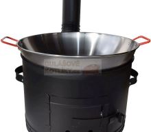 Kotlíkový set Párty 2 v 1 full, kotlina 45 cm a kotlík nerez Lux 30 L s hlbokou panvicou a príslušenstvom (2)