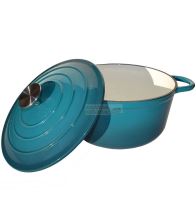 Liatinový hrniec so smaltovaným povrchom 3,6 l (24 cm) – tyrkysový univerzálny kastról s pokrievkou na indukciu aj pečenie (1)