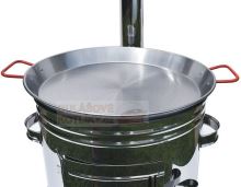 Kotlíkový set Párty Echo 3 v 1, nerezová kotlina 39 cm medený kotlík 14 L s nerezovou pokrievkou, paella panvica a grilovací rošt (2)