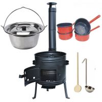 Kotlíkový set Párty Full, kotlina 36 cm a kotlík nerez Lux 1,2 mm 10 L s pokrievkou a príslušenstvom