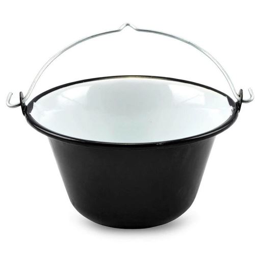 Kotlík servírovací, smaltovaná, černý, uvnitř bílý 0,8 L