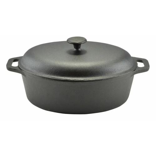 Liatinový pekáč oválny 7,5 l (36 cm) „Kachna“ – extra veľký masívny pekáč s pokrievkou na hus a pečenie vcelku