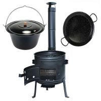 Kotlíkový set Párty 2 v 1, kotlina 45 cm a smaltovaný kotlík 25 L s pokrievkou