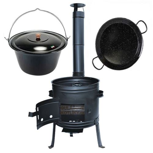 Kotlíkový set Párty 2 v 1, kotlina 45 cm a smaltovaný kotlík 25 L s pokrievkou