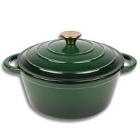 Hrniec liatinový smaltovaný HAGE 5 l zelený 26 cm s pokrievkou (6)