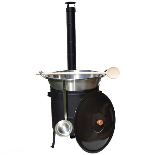 Nerezový kotol 70 ls pokrievkou a kotlina 53 cm s dymovodom