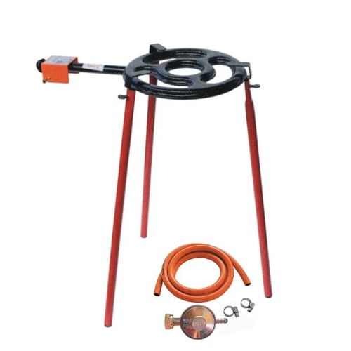 Súprava Horák L30 Paella s dvojokruhovým horákom 30 cm, pripojením na plynovú fľašu a rúrkovým stojanom