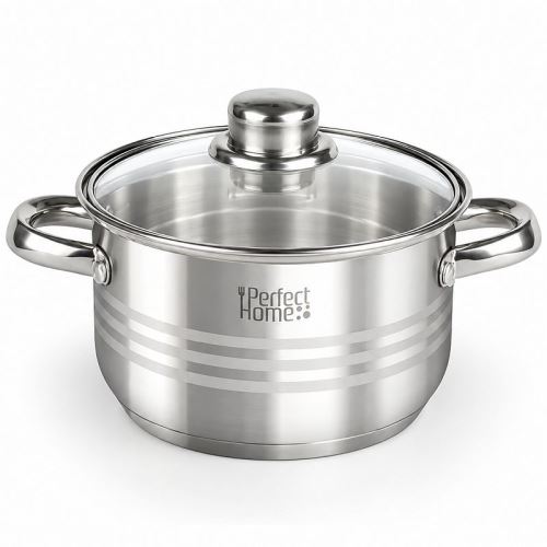 Nerezový hrniec so sklenenou pokrievkou Perfect Home 3 l, Ø 20 cm