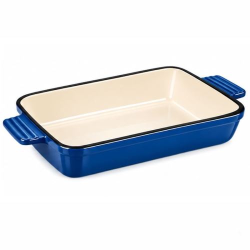 Pekáč liatinový smaltovaný zapekací HAGE 32 × 23,5 cm modrý